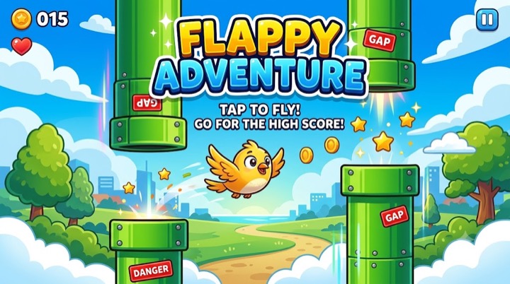 Flappy Bird gameplay screenshot