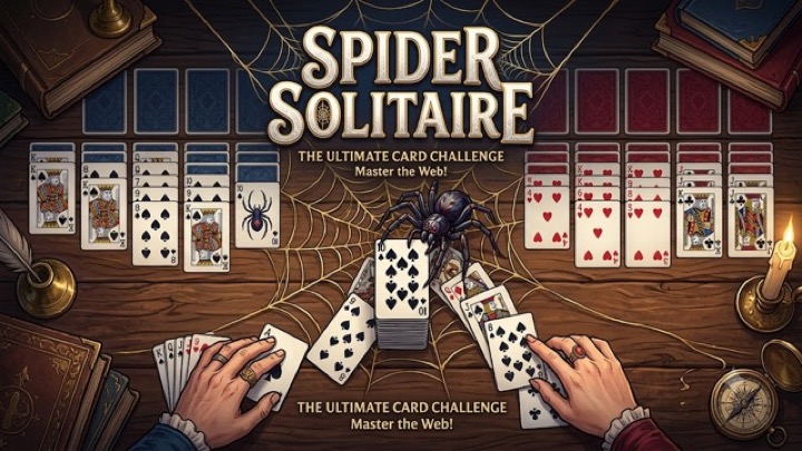 Spider Solitaire gameplay screenshot